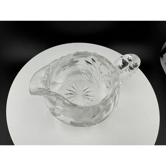 Crystal Star of David Pattern Creamer and Sugar Bowl Set - Picture 4 of 10